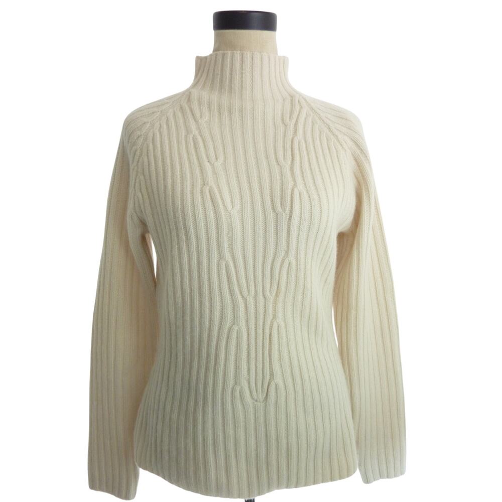 COS Womens Beige Cashmere Sweater Size S Mock Neck Pullover